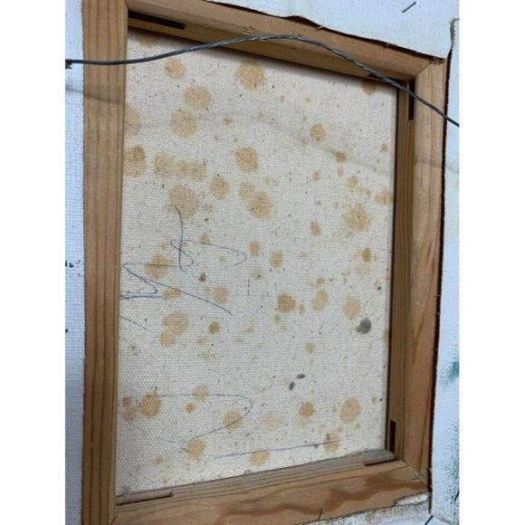 𝅺UNKNOWN Artist Oil Painting Beautiful Snowy Mountain Forest Landscape - Picture 8 of 10